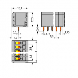 WAGO | 739-302 | PCB TERMINAL BLOCK; 1.5 MM²; PIN SPACING 3.