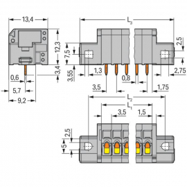 WAGO | 739-308/001-000 | PCB TERMINAL BLOCK; 1.5 MM²; PIN SP