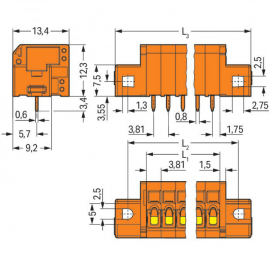 WAGO | 739-332/001-000 | PCB TERMINAL BLOCK; 1.5 MM²; PIN SP