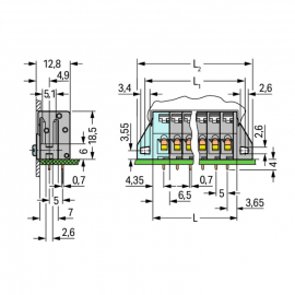 WAGO | 741-132 | PCB TERMINAL BLOCK; PUSH-BUTTON; 2.5 MM²; P