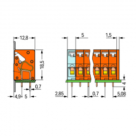 WAGO | 741-202 | PCB TERMINAL BLOCK; PUSH-BUTTON; 2.5 MM²; P