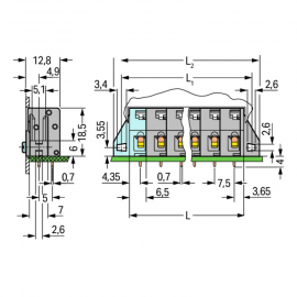 WAGO | 741-322 | PCB TERMINAL BLOCK; PUSH-BUTTON; 2.5 MM²; P