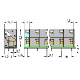 WAGO | 741-502 | PCB TERMINAL BLOCK; PUSH-BUTTON; 2.5 MM²; P