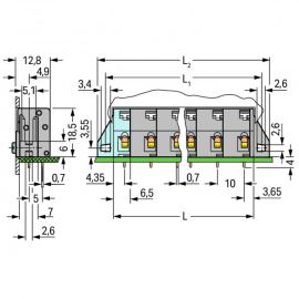 WAGO | 741-523 | PCB TERMINAL BLOCK; PUSH-BUTTON; 2.5 MM²; P