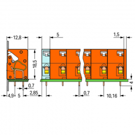 WAGO | 741-602 | PCB TERMINAL BLOCK; PUSH-BUTTON; 2.5 MM²; P