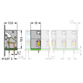 WAGO | 741-903 | STACKABLE PCB TERMINAL BLOCK; PUSH-BUTTON;