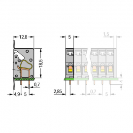 WAGO | 741-904 | STACKABLE PCB TERMINAL BLOCK; PUSH-BUTTON;