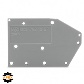 END PLATE; SNAP-FIT TYPE; 1.5 MM THICK; GRAY