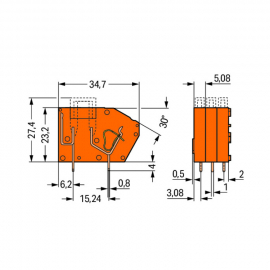 WAGO | 742-116 | STACKABLE PCB TERMINAL BLOCK; WITH FUSE MOU