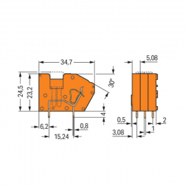 WAGO | 742-126 | STACKABLE PCB TERMINAL BLOCK; WITH COMMONIN