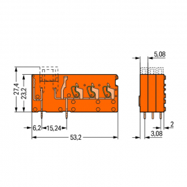 WAGO | 742-168 | STACKABLE 3-CONDUCTOR PCB TERMINAL BLOCK; W