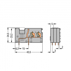 WAGO | 742-171 | STACKABLE 2-CONDUCTOR PCB TERMINAL BLOCK; W