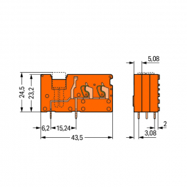 WAGO | 742-176 | STACKABLE 2-CONDUCTOR PCB TERMINAL BLOCK; W