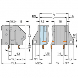 WAGO | 745-1453 | PCB TERMINAL BLOCK; 6 MM²; PIN SPACING 15