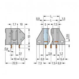 WAGO | 745-152 | PCB TERMINAL BLOCK; 4 MM²; PIN SPACING 7.5