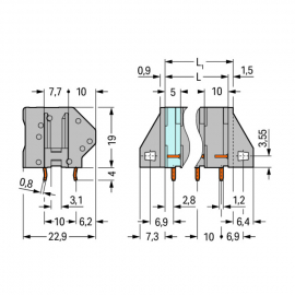 WAGO | 745-202 | PCB TERMINAL BLOCK; 4 MM²; PIN SPACING 10 M