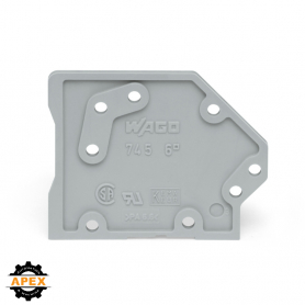 END PLATE; SNAP-FIT TYPE; 1.6 MM THICK; GRAY