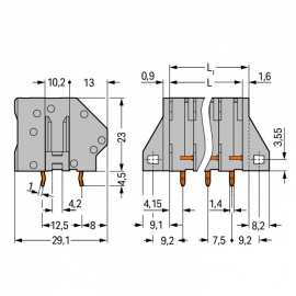 WAGO | 745-302 | PCB TERMINAL BLOCK; 6 MM²; PIN SPACING 7.5