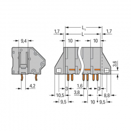 WAGO | 745-501/011-000 | PCB TERMINAL BLOCK; 16 MM²; PIN SPA