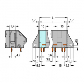 WAGO | 745-602/006-000 | PCB TERMINAL BLOCK; 16 MM²; PIN SPA