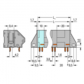 WAGO | 745-652/006-000 | PCB TERMINAL BLOCK; 16 MM²; PIN SPA