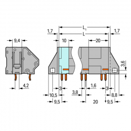 WAGO | 745-653/006-000 | PCB TERMINAL BLOCK; 16 MM²; PIN SPA