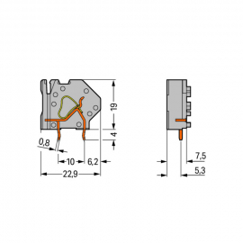 WAGO | 745-811 | STACKABLE PCB TERMINAL BLOCK; 4 MM²; PIN SP