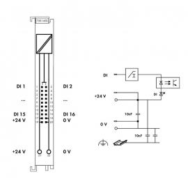 WAGO | 750-1402 | 16-CHANNEL DIGITAL INPUT; 24 VDC; 3 MS; LO