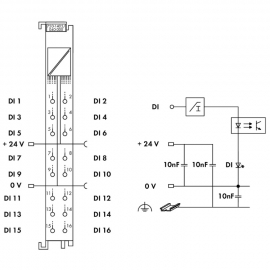 WAGO | 750-1405/040-000 | 16-CHANNEL DIGITAL INPUT; 24 VDC;