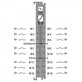 WAGO | 750-1405/040-000 | 16-CHANNEL DIGITAL INPUT; 24 VDC;