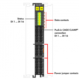 WAGO | 750-1405/040-000 | 16-CHANNEL DIGITAL INPUT; 24 VDC;