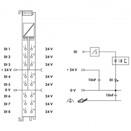 WAGO | 750-1415 | 8-CHANNEL DIGITAL INPUT; 24 VDC; 3 MS; 2-C