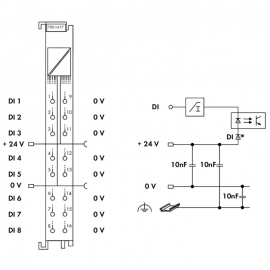 WAGO | 750-1417 | 8-CHANNEL DIGITAL INPUT; 24 VDC; 3 MS; LOW