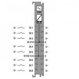 WAGO | 750-1417/040-000 | 8DI, 24 VDC 3MS LSS 2-WIRE XTR