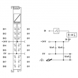 WAGO | 750-1417/040-000 | 8DI, 24 VDC 3MS LSS 2-WIRE XTR