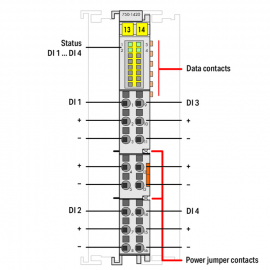 WAGO | 750-1420 | 4-CHANNEL DIGITAL INPUT; 24 VDC; 3 MS; 3-C