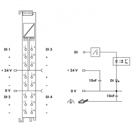 WAGO | 750-1420 | 4-CHANNEL DIGITAL INPUT; 24 VDC; 3 MS; 3-C