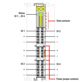 WAGO | 750-1422 | 4-CHANNEL DIGITAL INPUT; 24 VDC; 3 MS; LOW