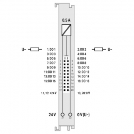 WAGO | 750-1500 | 16-CHANNEL DIGITAL OUTPUT; 24 VDC; 0.5 A;