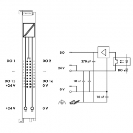 WAGO | 750-1501 | 16-CHANNEL DIGITAL OUTPUT; 24 VDC; 0.5 A;