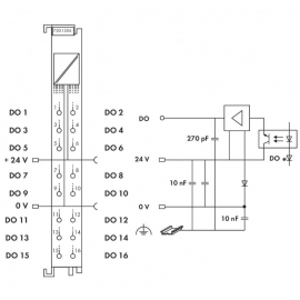 WAGO | 750-1504 | 16-CHANNEL DIGITAL OUTPUT; 24 VDC; 0.5 A;