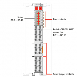 WAGO | 750-1504 | 16-CHANNEL DIGITAL OUTPUT; 24 VDC; 0.5 A;