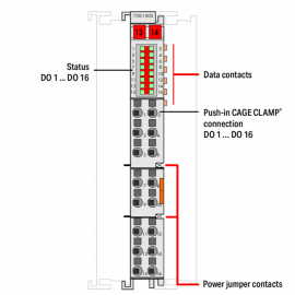 WAGO | 750-1505 | 16-CHANNEL DIGITAL OUTPUT; 24 VDC; 0.5 A;