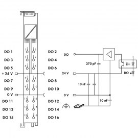 WAGO | 750-1505 | 16-CHANNEL DIGITAL OUTPUT; 24 VDC; 0.5 A;