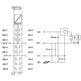 WAGO | 750-1516 | 8-CHANNEL DIGITAL OUTPUT; 24 VDC; 0.5 A; L