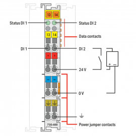 WAGO | 750-400 | 2-CHANNEL DIGITAL INPUT; 24 VDC; 3 MS; LIGH