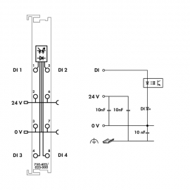 WAGO | 750-402/025-000 | 4-CHANNEL DIGITAL INPUT; 24 VDC; 3