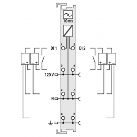 WAGO | 750-406 | 2-CHANNEL DIGITAL INPUT; 120 VAC; LIGHT GRA