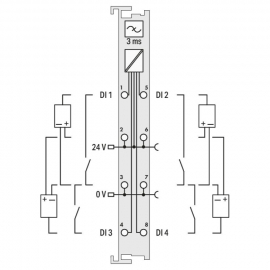 WAGO | 750-408/025-000 | 4-CHANNEL DIGITAL INPUT; 24 VDC; 3