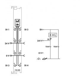 WAGO | 750-408/025-000 | 4-CHANNEL DIGITAL INPUT; 24 VDC; 3